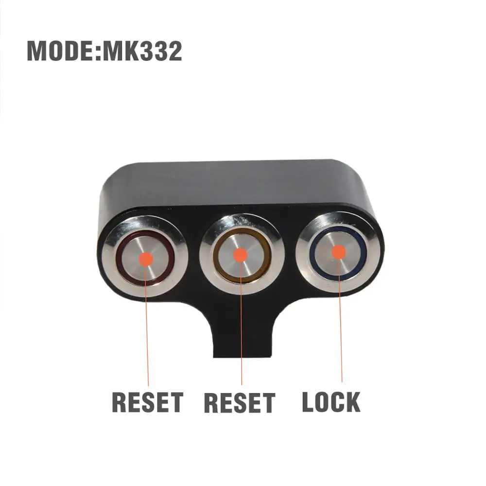 22mm Res Res Lock BOSMAA Мотоцикл Универсальный руль светодиодный световой индикатор переключатель регулируемое крепление Водонепроницаемый Переключатель DC12V для противотуманных фар - Цвет: 22mm Res Res Lock
