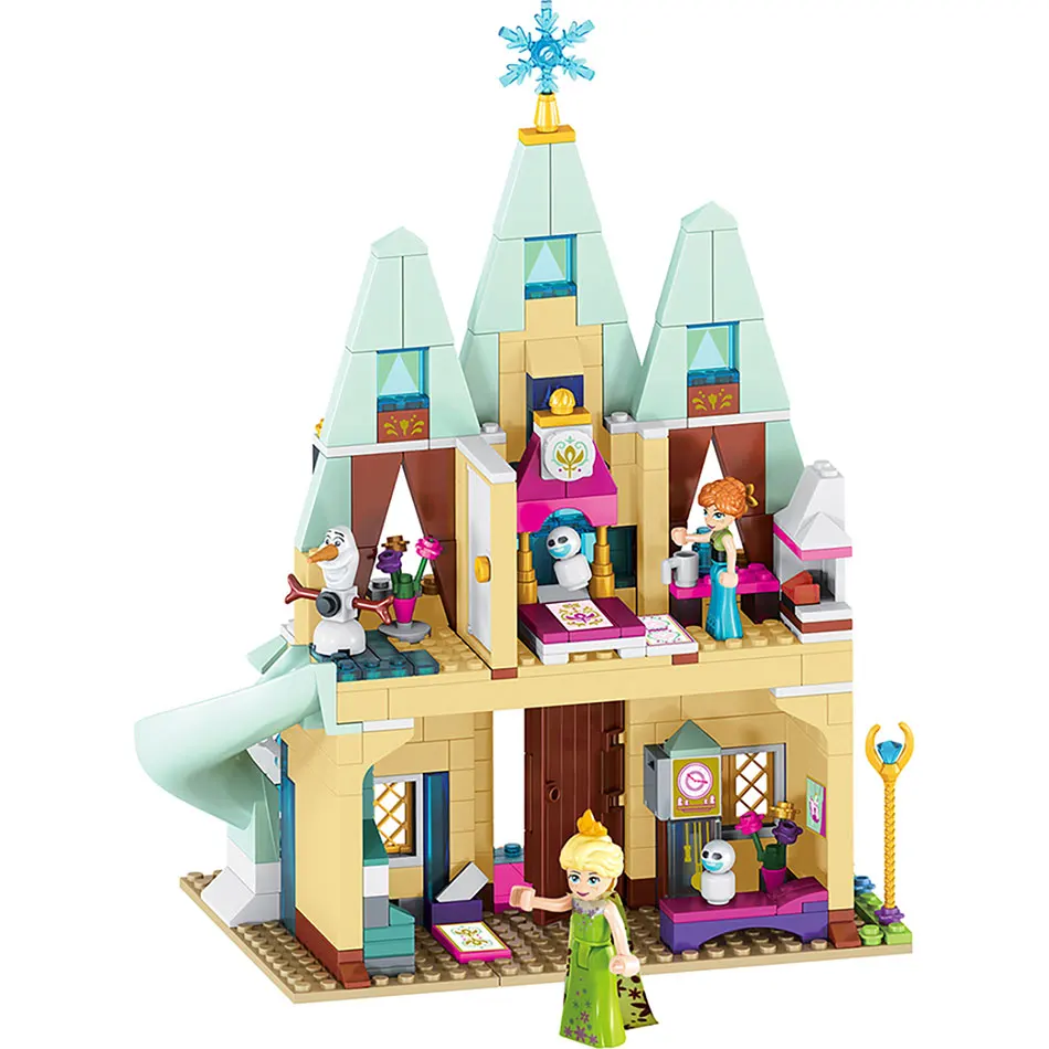 519 шт. маленькие строительные блоки игрушки совместимые с Lepinging Arendelle Castle