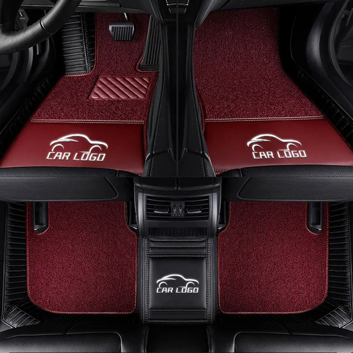 Black wine red 02 3D Автомобильные Коврики для Mercedes Benz Логотип Viano ABCEGSR V W204 W205 E W211 W212 W213 Sclass CLA GLC ML GLA GLE GL GLK автомобильный ковер - Название цвета: Black wine red 02
