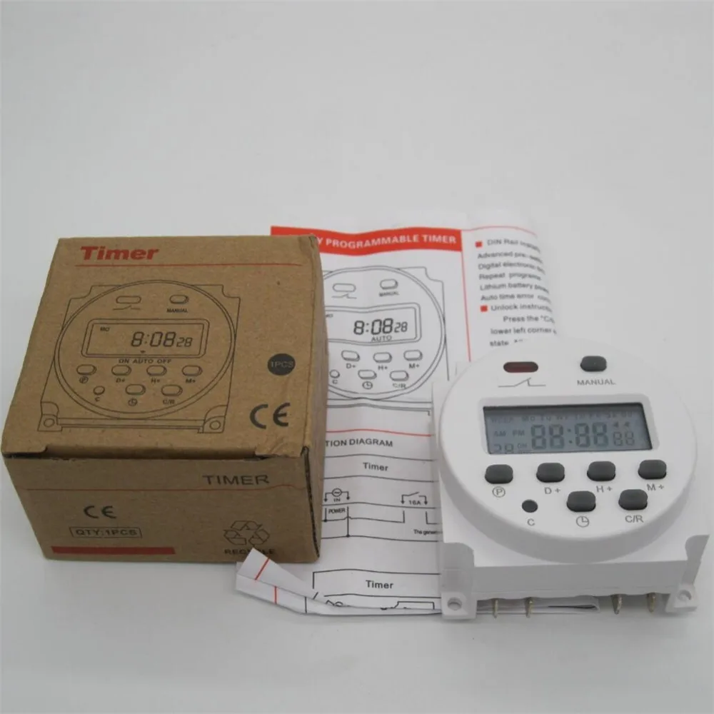 Высокое качество CN101A AC 220 V 230 V 240 V Цифровой ЖК-дисплей Мощность программируемый таймер реле времени 16A таймеры CN101 таймер