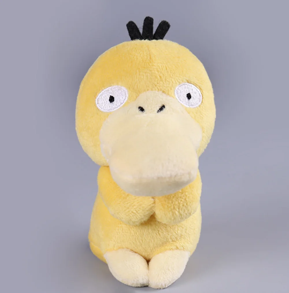 Psyduck 20/лот 17 видов стилей Vulpix Psyduck Meowth Ash Ketchum Brock James Jesse Misty 12 см меховой шарик-подвеска рисунок с куклой в розницу - Цвет: Psyduck