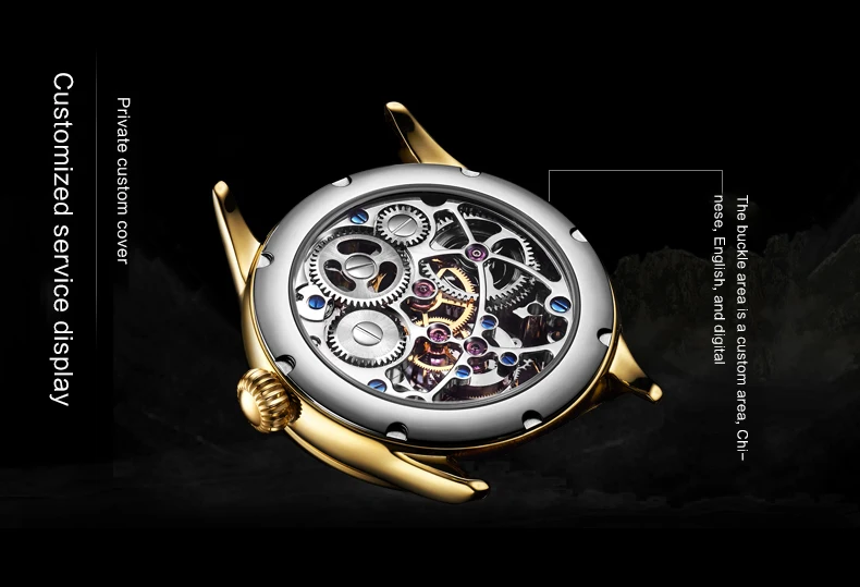 Топ бренд для мужчин Tourbillon механические часы Зодиак лошадь Скелет 24 К золото кожа для мужчин s Чайка Tourbillon часы Поддержка на заказ