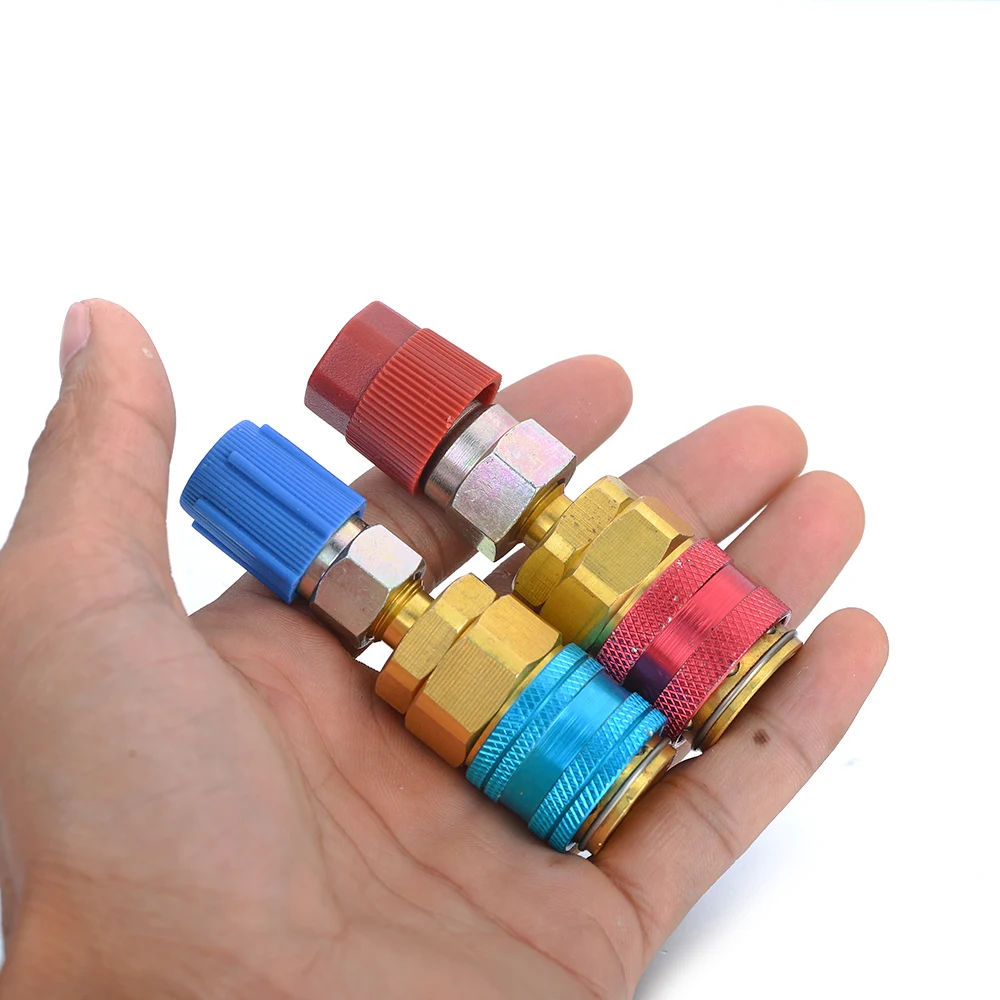 1pcs ac r134a auto quick connector adapter coupler highlow pressure side ac manifold hoses on autocar air conditioning free global shipping