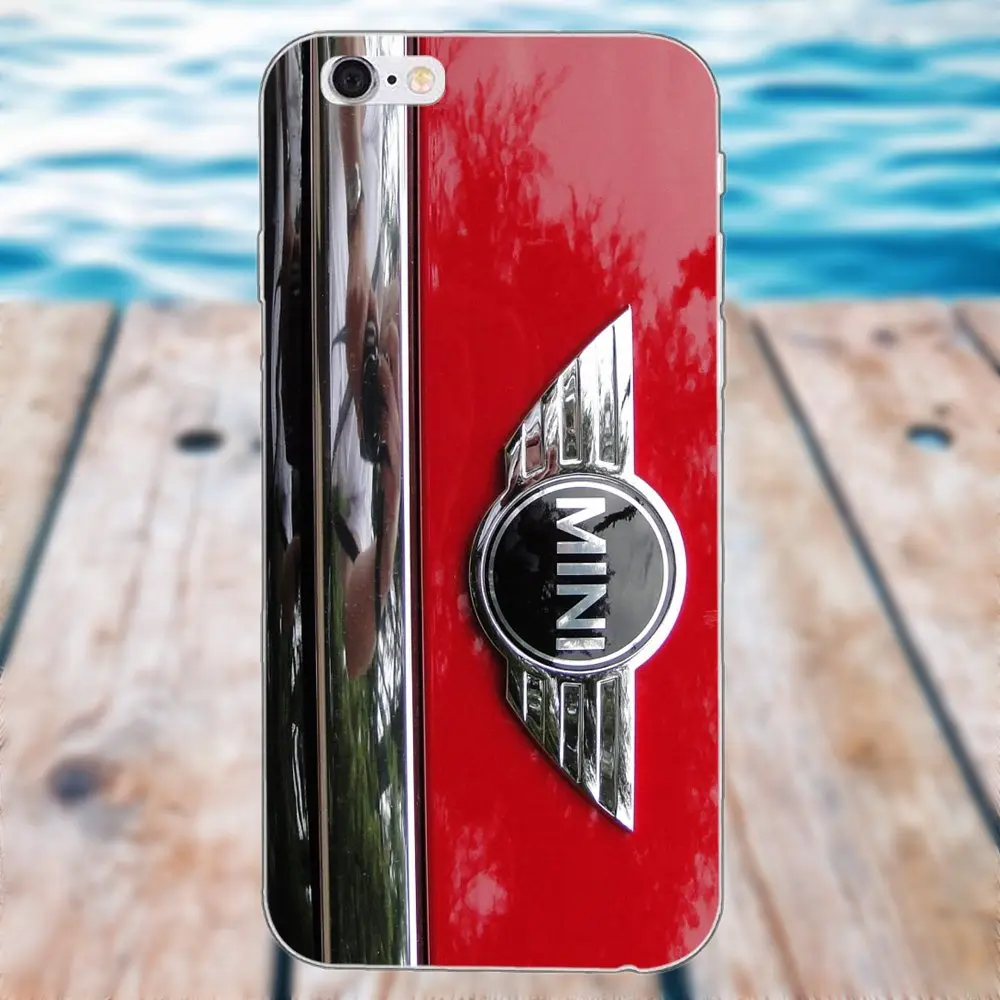 Мини Cooper черные красные вдохновленные мягкие чехлы обложки для Apple iPhone 4 4s 5 5C SE 6 6 S 7 8 Plus X Galaxy большое ядро II Prime Alpha - Цвет: as picture