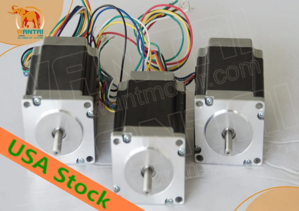 

No tariff for EU &USA! Wantai 3PCS Nema23 Stepper Motor 57BYGH627 3.0A 270oz-in 76mm 4-lead CE ROHS ISO CNC Router 3040