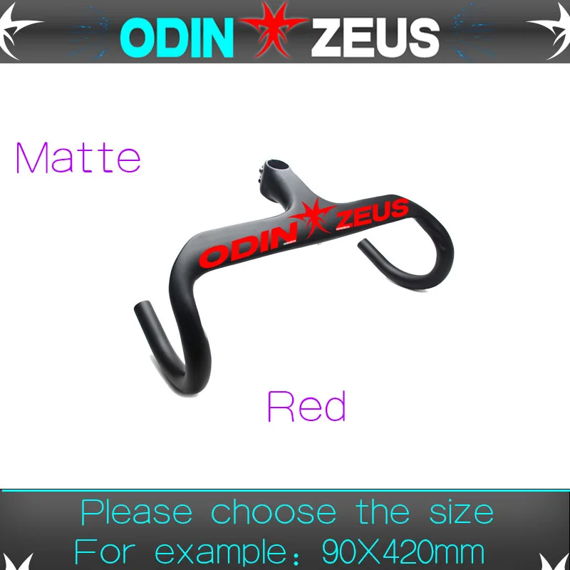 OZ Matte Red Новейший ультра-светильник OdinZeus, руль для гоночного велосипеда, руль из углеродного волокна для шоссейного велосипеда, интегрированный руль и руль из углеродного волокна - Цвет: OZ Matte Red