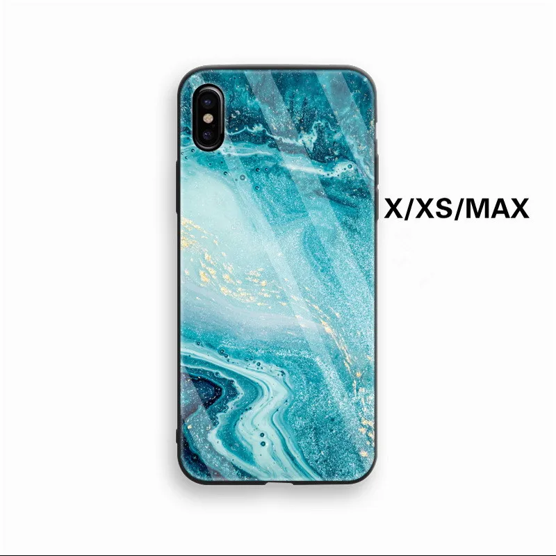 Роскошный Мраморный Стекло чехол для iPhone 7 6 s 8 плюс силиконовый XS MAX XR X милые