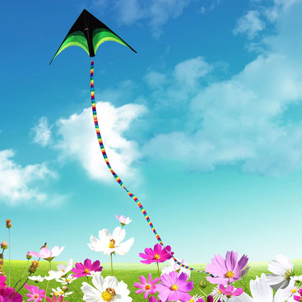 

Fun 10m/33ft Kite Accessories Long Tail Tube/Plane Rainbow Nylon Kite Tail Single Line Delta Kites Accs Outdoor Toys for Kids