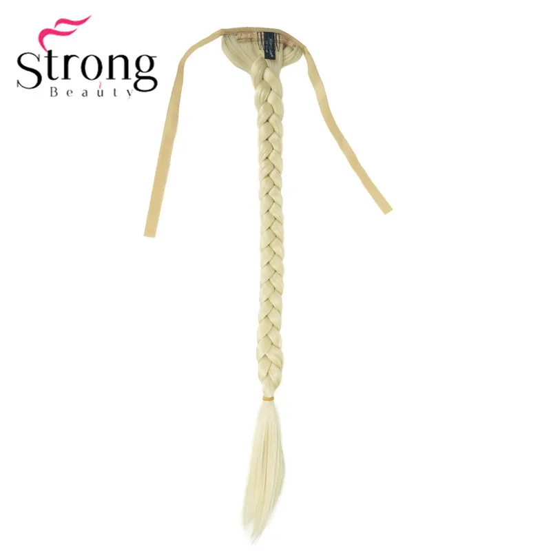 StrongBeauty, блонд, длинный рыбий хвост, коса, конский хвост, наращивание, синтетический зажим, шиньон, цвет на выбор