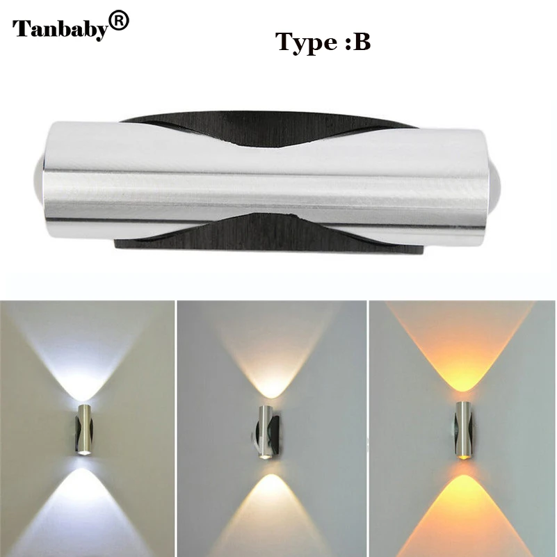 2 Вт светодиодный настенный светильник современный AC85 265V алюминиевый для