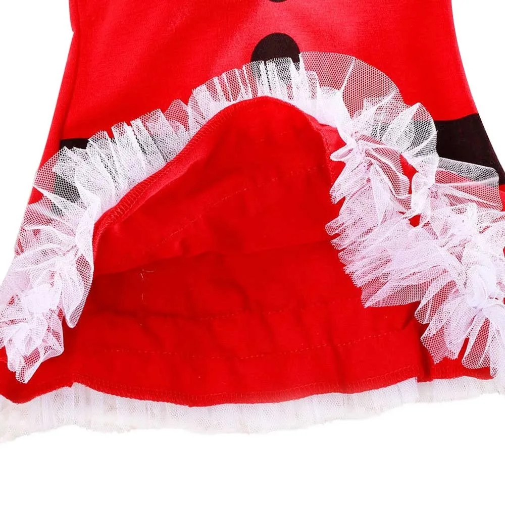 Одежда для маленьких девочек кружевное рождественское платье с короткими