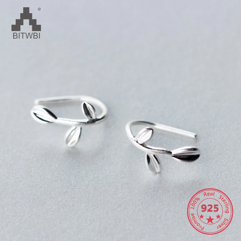 Серьги женские из серебра 925 пробы в форме листьев|Серьги-гвоздики| |