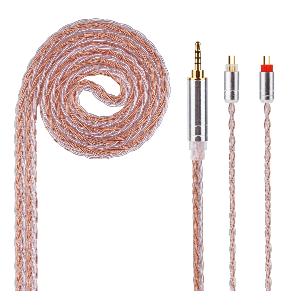 

HiFiHear 8 Core Silver Plated Cable 2.5/3.5/4.4mm Balanced Cable With MMCX/2pin Connector For LZ A6 HQ12 AS10 ZS10 ZS6 ZSR