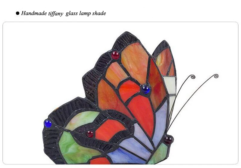 Витражный цветной маленький цветок Tiffanylamp Милая бабочка декоративный ночной Светильник детский светодиодный ночной Светильник для детей