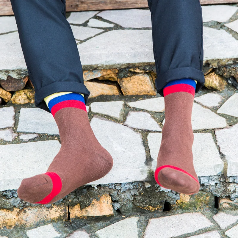 10 Пар/лот Новых людей в середине трубки носки моды шить вверх и вниз по ширине два