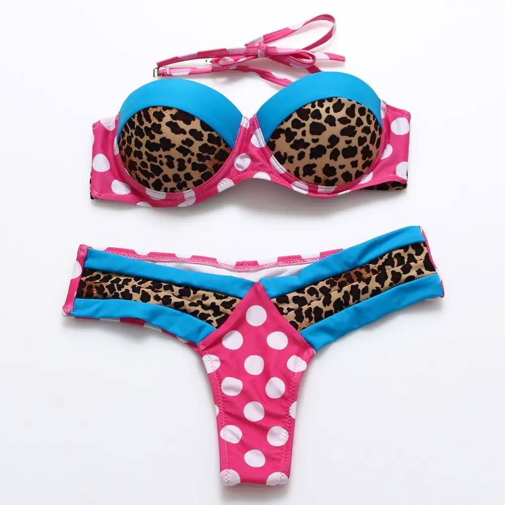 Новинка 2017 соблазнительное женское бикини в стиле пэчворк Женский бандажный