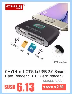 CHYI 4 в 1 OTG USB 2,0 считыватель смарт-карт SD устройство для чтения карт TF USB2.0 карта адаптер с разъемом Micro-USB Порты и разъёмы для смартфонов на платформе Android