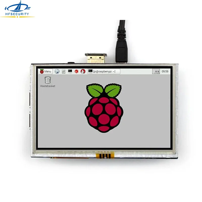 [HFSECURITY] 5 дюймов 800*480 Сенсорный ЖК дисплей Экран для Raspberry Pi 2 + B 2B Портативный