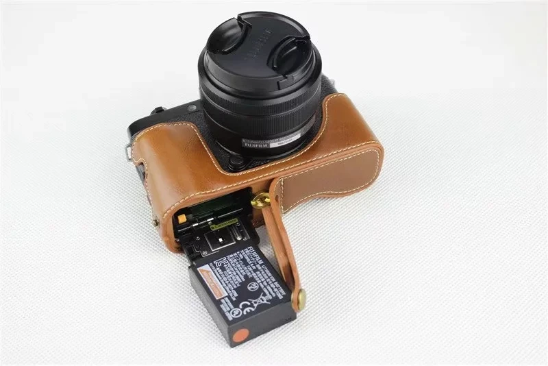 Из искусственной кожи Половина корпуса камеры чехол для Fujifilm Fuji XT100 X-T100 XT 100 камера защитная Нижняя крышка