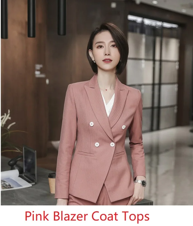 Pink Новинка, розовые деловые блейзеры и куртки, пальто, весна-осень, Женская офисная одежда, верхняя одежда, женские топы, одежда в стиле OL - Цвет: Pink