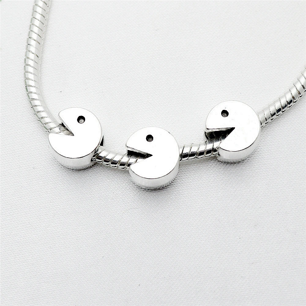 Винтажные серебряные бусины с большими отверстиями подходят для Pandora Charms Diy