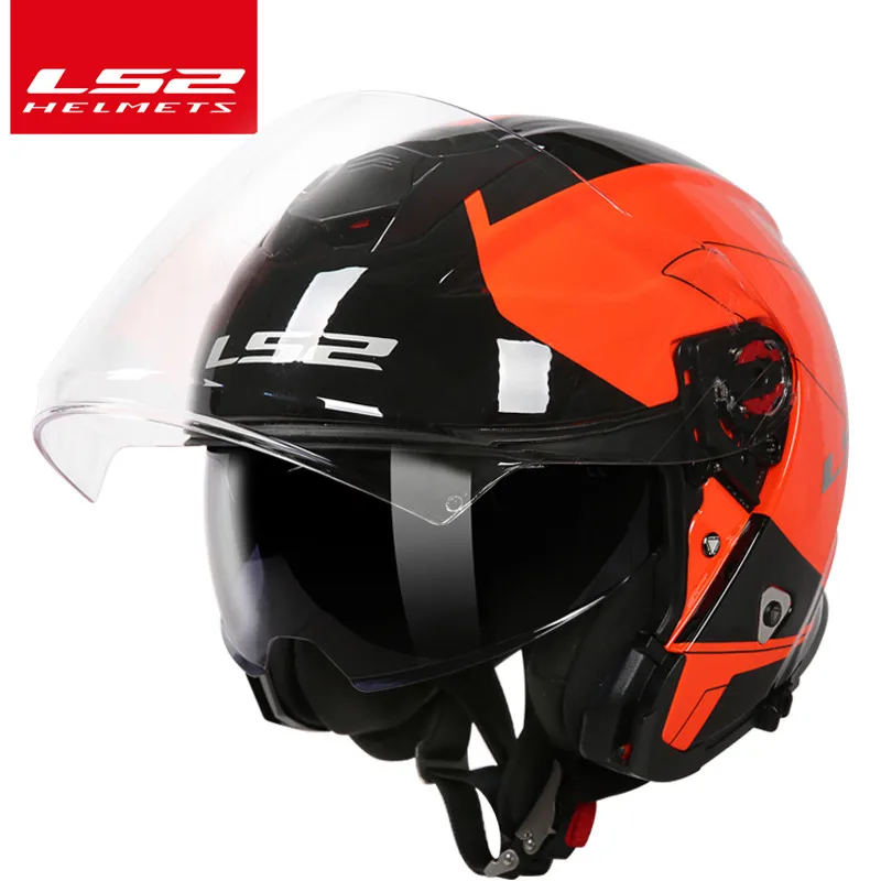 LS2 OF521 с открытым лицом moto rcycle шлем Двойные линзы гонки половина шлемы мотоциклетные шлем moto - Цвет: 6