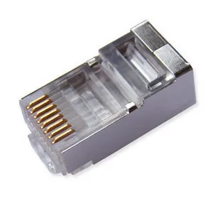 100 шт. экранированные металлические RJ45 Ethernet сетевые концы 8 pin Разъемы 8P8C Cat5e LAN