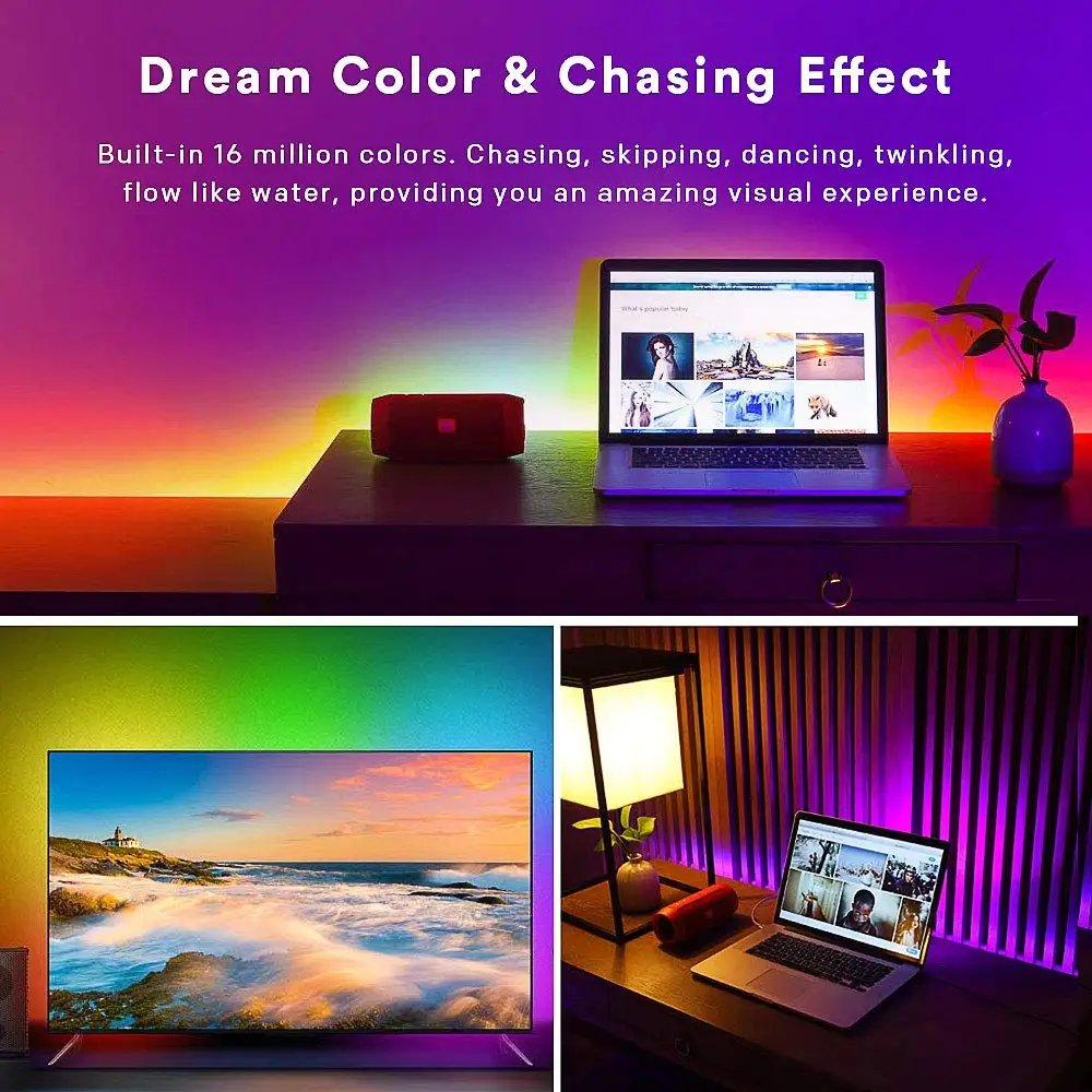 Светодиодная ленсветильник Dream Color со светодиодной подсветкой 300 футов 5050