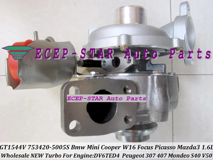 GT1544V 753420 5005S турбо для Focus Picasso Peugeot 307 407 V50 CITROEN C4 C5 Mini Cooper 1.6L TDCi