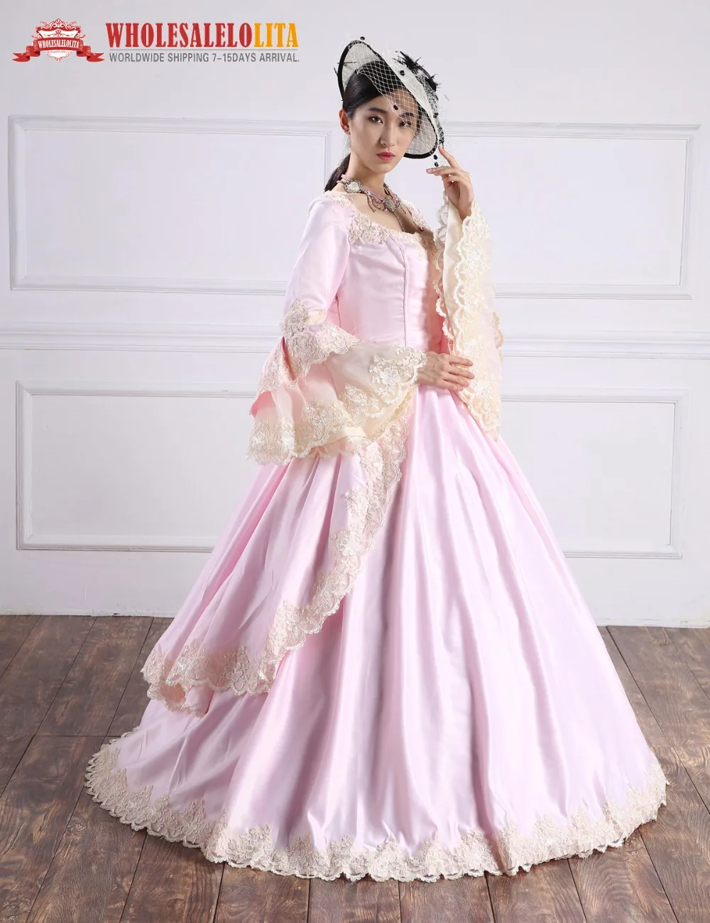 

High Quality Pink Baroque Marie Antoinette Dress Renaissance Gothic Period Costumes