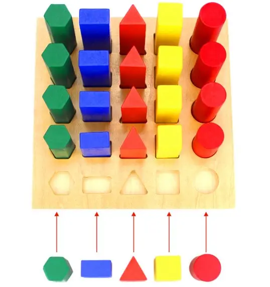 Классические Деревянные игрушки montessori цилиндр планка с петлями дерево обучения