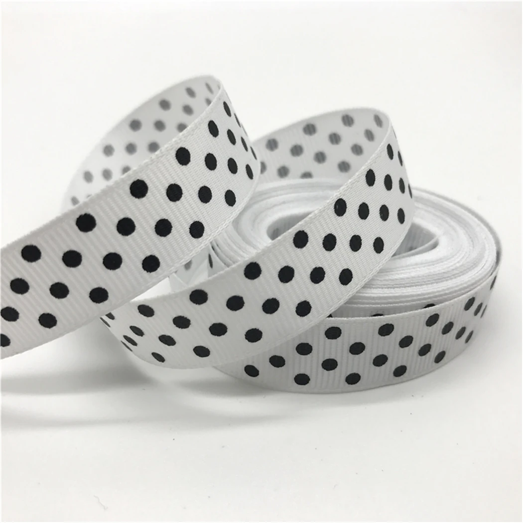 5Yards/Lot 5/8&quot 15mm Ribbon Grosgrain Printing Polka Dots Hair Bow Wedding Christmas Decoration Polyester DIY Sewing | Дом и сад