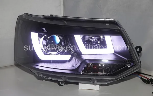 2011 2014 для Volkswagen Транспорт T5 Caravelle Multivan светодиодный фар черный Корпус JY|led