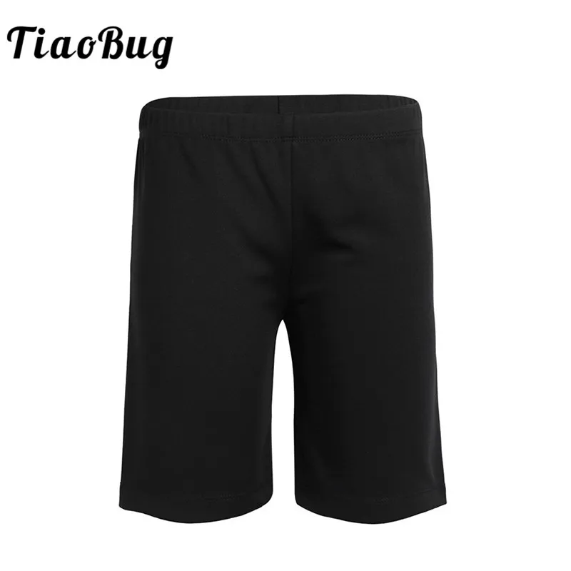 TiaoBug/тянущиеся гимнастические шорты для детей-подростков спортивные одноцветные