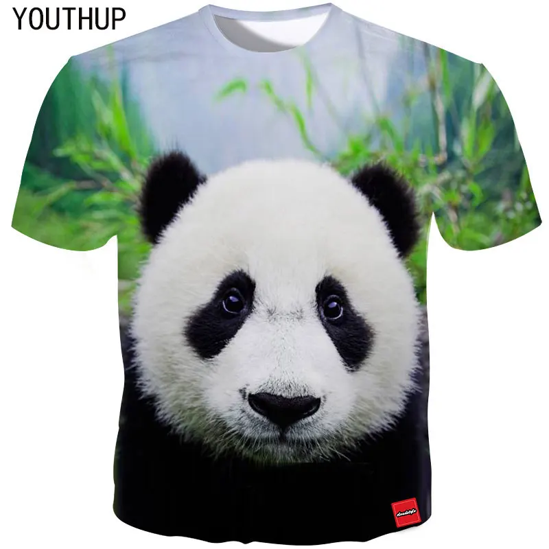 

YOUTHUP Summer Men T Shirts 3D Print Panda Cute Tops O-Neck Short Sleeve Casual Kawaii T shirts Women Tees Streetwear Plus Size