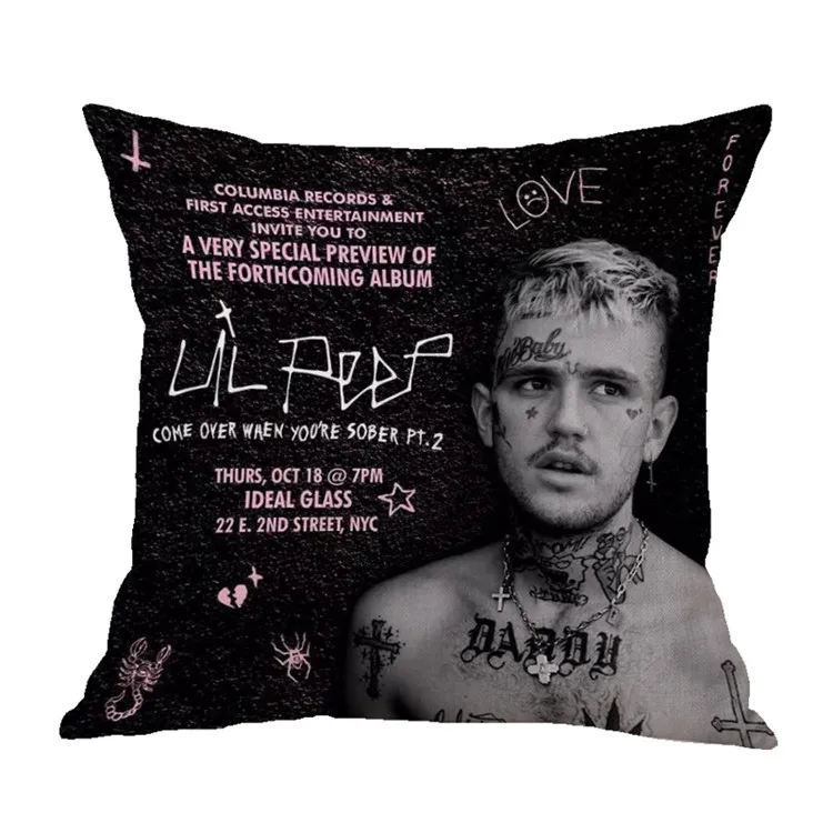 Эмо ловушка Lil peep чехол для подушки 45*45 Лен Хлопок домашние подушки мягкие декоративные наволочки для дивана кресла наволочки