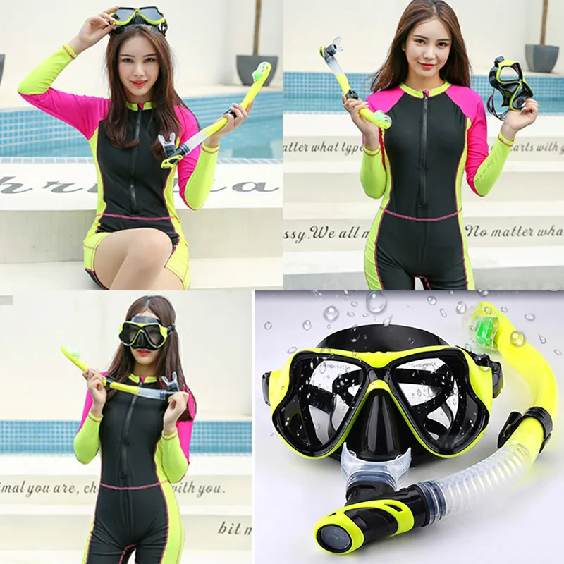 

Summer Dry Snorkel Goggles Set Wide View Anti-Leaking Anti-UV Swimming Glasses Diving Mask ASD88