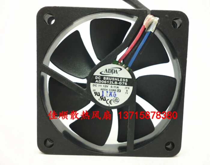 AD0612LB-G76 12V 0.11A 6CM 60*60*10 classic 3 lines radiating fan
