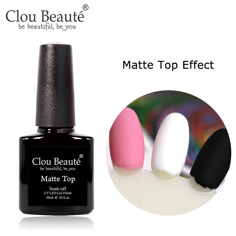 Clou Beaute Гель-лак для ногтей телесный Розовый Красный замачиваемый УФ-гель лак 47 цветов лак блестящая основа и верхнее покрытие ногтей маникюр - Цвет: Matte Top Coat