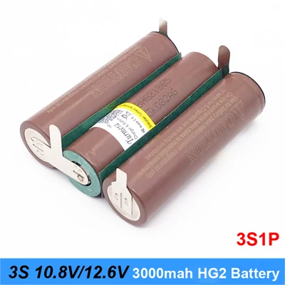 3S1P HG2 3000mah Аккумулятор 18650 hg2 3000 мАч 20 Ампер 12,6 в до 25,2 в отвертка батарея сварная пайка полоса 3S 4S 5S 6S батарейный блок(по индивидуальному заказу - Цвет: 3S1P HG2 3000mah