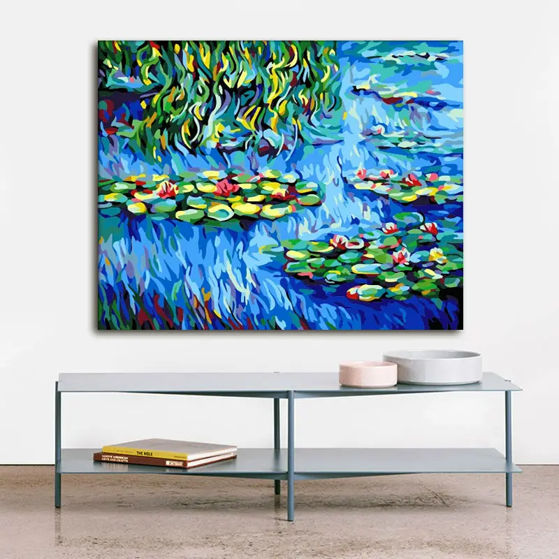Раскраска по номерам Monet модульный рисунок водяной лилии цифровая краска Лотос