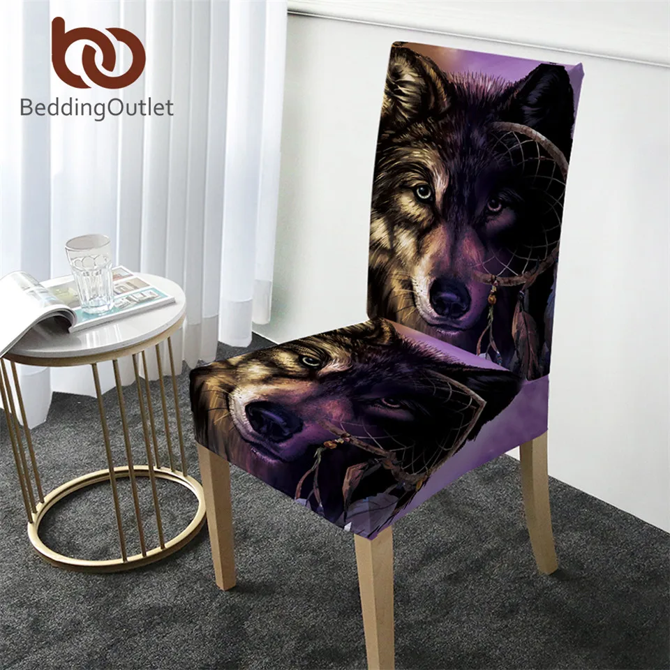 BeddingOutlet чехол на стул с изображением волка льва Ловец снов кухонный из спандекса