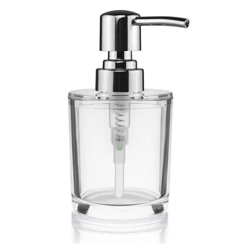 Диспенсер для жидкого мыла и лосьона прозрачный/хромированный 8 унции 2 шт.|soap