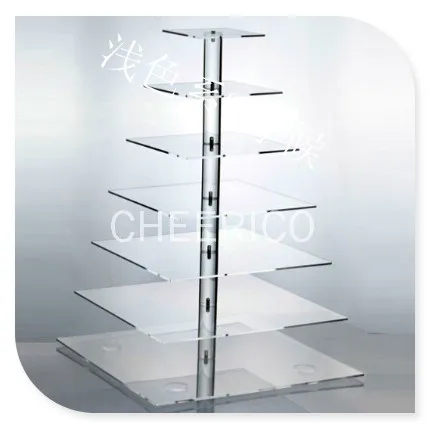 

Free Shipping!Hot Popular 7 Tier Clear Square Acrylic Wedding Cake Stand Birthday Cupcake Dessert Display Stand decoration