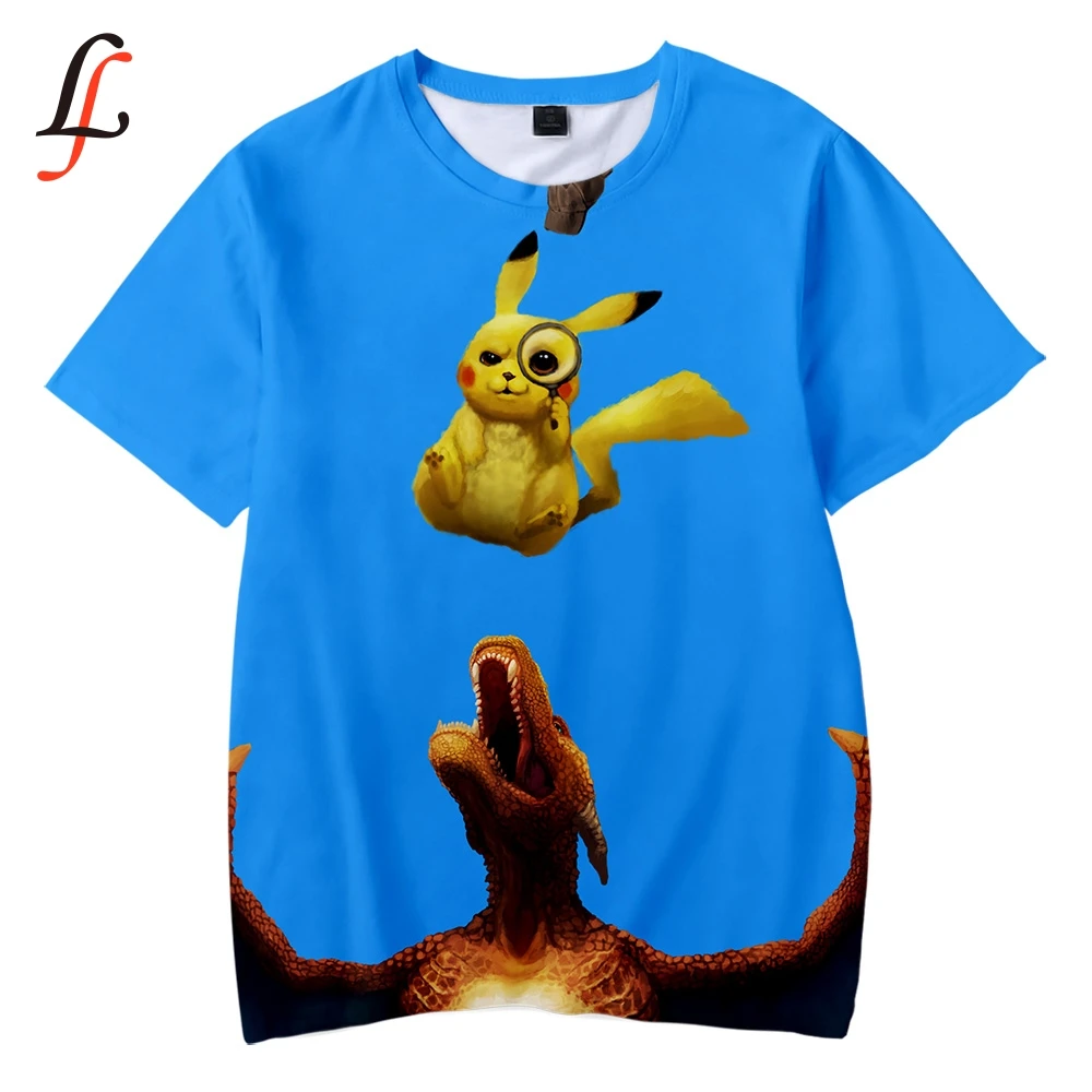 Pikachu Harajuku/Детская футболка с 3D рисунком Мягкая круглым вырезом и Q Повседневная