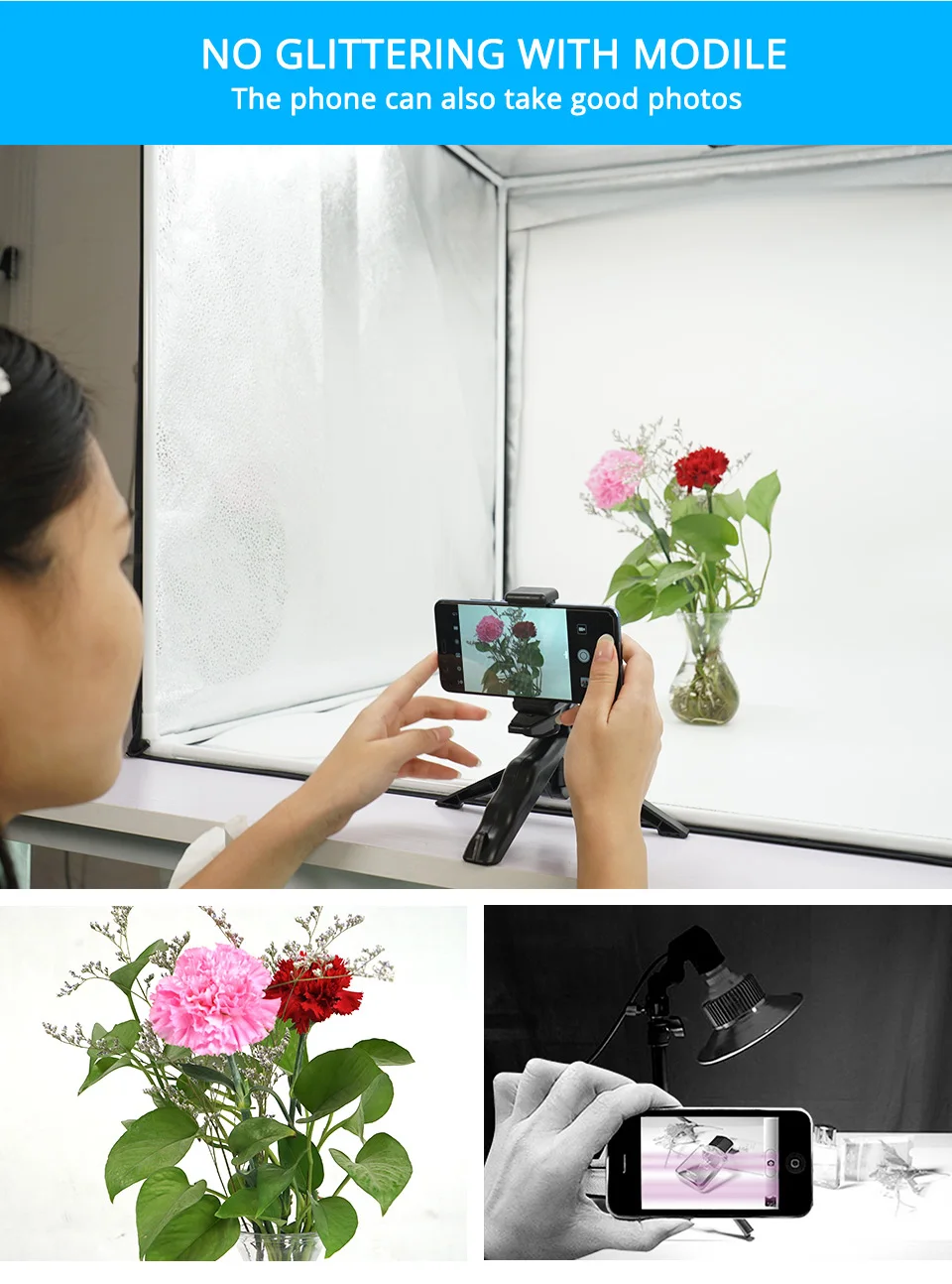 Travor light Box 40 60 80cm Portable Softbox Photo Lightbox Tent With 3 Colors Background For Studio Photography Box LED Light