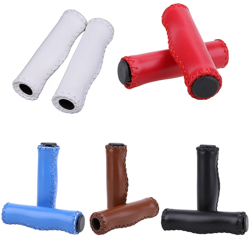 Leather HandleBar Grips Mountain Bike Scooter Folding Accessories Bmx Lock on Borracha Antiderrapante | Спорт и развлечения
