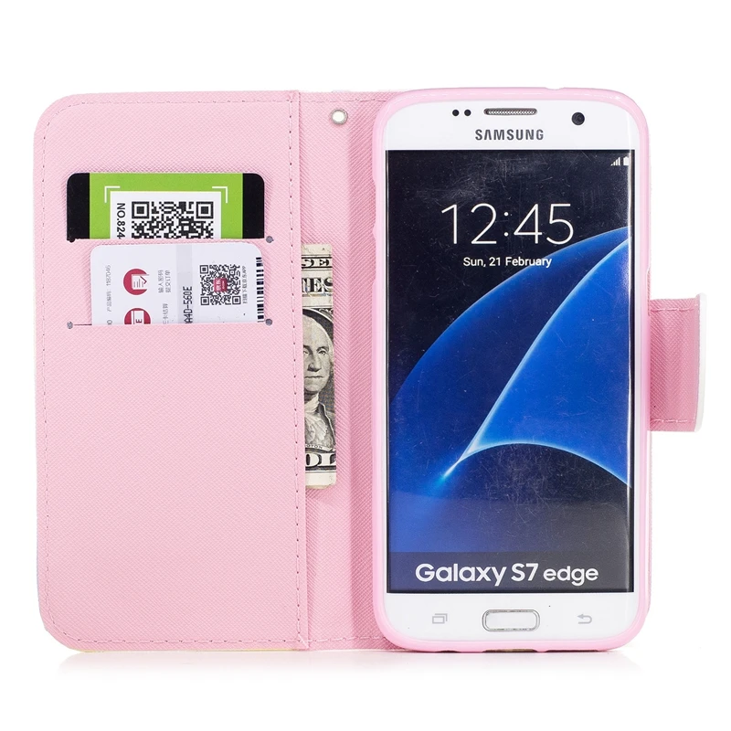 Чехол для Samsung Galaxy S7 Edge Роскошный кожаный флип кошелек чехол S 7 Capinha|cover for galaxy|for