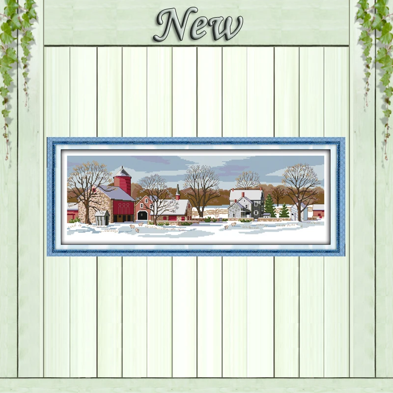 Северный пейзаж снега. Набор для вышивки крестом DIY, нанесенный на ткань DMC 14CT 11CT. Комплекты для вышивки "Country paintings".
