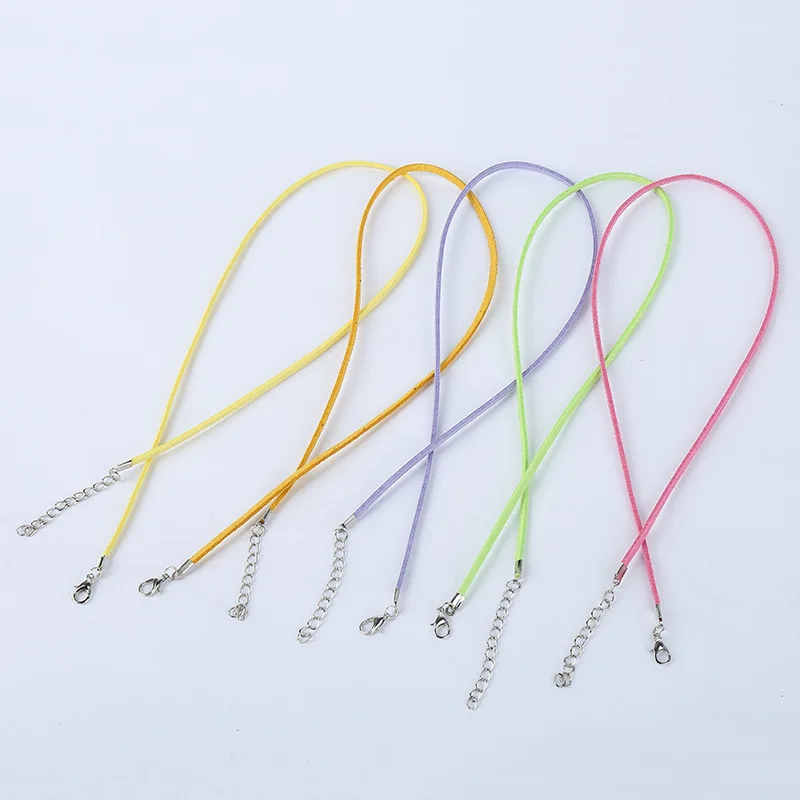 Замшевые разноцветные шнуры 100 шт./лот Корейская Бархатная веревка для ожерелий: